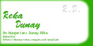 reka dunay business card
